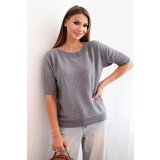 Kesi Włoski Women's short-sleeve viscose sweater gray Cijene
