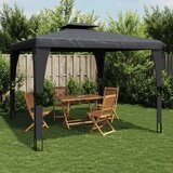  Sjenica s dvostrukim krovom antracit 3,98x2,98 m čelična | shoptok.hr