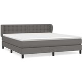  Box spring postelja z vzmetnico siva 160x200 cm umetno usnje, (20900484) | Shoptok.si