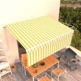 vidaXL Tenda na ručno uvlačenje s roletom 4 x 3 m žuto-bijela Cijene