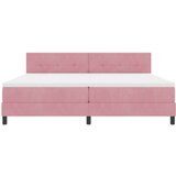 Box Spring Postelja z Mattresom Roza 200x200 cm Žamet, (22051712) | Shoptok.si