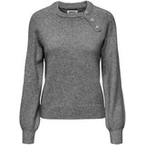 Only Puloverji Onllauren Life Ls O-Neck Button Knt 15327661 Siva Cene