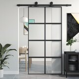 vidaXL Klizna vrata crna 102 5x205 cm od kaljenog stakla i aluminija | shoptok.hr