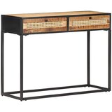  Konzolni stol 100x35x75 cm grubo drvo manga i prirodna trska | shoptok.hr
