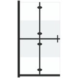 Sklopiva pregrada za tuš napola matirano ESG staklo 90 x 190 cm | shoptok.hr