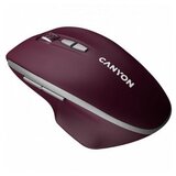 Canyon MW-21, 2.4 ghz wireless mouse ,with 7 buttons, dpi 800/1200/1600, battery: AAA*2pcs,Burgundy Red,72*117*41mm, 0.075kg Cene