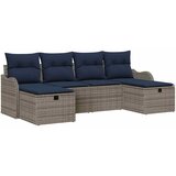 vidaXL Kavčna garnitura 6 pcs Siva in mornarsko modra poli ratan, (5000085089) | Shoptok.si