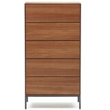 Kave Home Visoka komoda v orehovem dekorju v naravni barvi 60x114 cm Vedrana – Cene