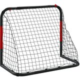 vidaXL Nogometni gol z mrežo rdeč in črn 90x48x71 cm jeklo | Shoptok.si