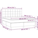  box spring s madracem LED ružičasti 180x200cm baršunasti | shoptok.hr