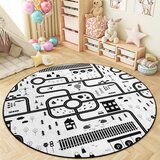 Mila Home Črno-bela pralna otroška igralna preproga ø120 cm In My Town – | Shoptok.si
