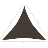  Senčno jadro 160 g/m² rjavo 6x6x6 m HDPE, (20965211) | Shoptok.si