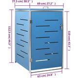 vidaXL Enojna lopa za smetnjak 69x77,5x115 cm nerjaveče jeklo | Shoptok.si