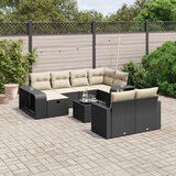 vidaXL 11-dijelni set vrtnih sofa od poliratana s jastucima crni | shoptok.hr