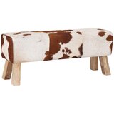  Klupa 110 x 30 x 45 cm Prava koža Smeđa i bijela | shoptok.hr