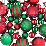  Set božićnih kuglica 88 kom. Zelena i crvena Ø 6 cm Plastika | shoptok.hr