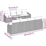  7-delni vrtni kavč z blazinami Črna Poli Ratan, (22092361) | Shoptok.si