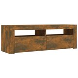 TV ormarić s LED svjetlima boja dimljenog hrasta 120x35x40 cm | shoptok.hr