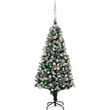  Umjetna božićna jelka s LED svjetlima i setom kuglica i češerima 150 cm | shoptok.hr