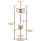 vidaXL penjalica za mačke sa stupovima za grebanje od sisala 203 cm bež i bijela | shoptok.hr