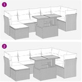  8-dijelni set vrtnih sofa od poliratana s jastucima bež | shoptok.hr