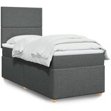vidaXL Krevet s oprugama i madracem tamnosivi 90 x 190 cm od tkanine | shoptok.hr