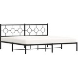 Metalni okvir za krevet s uzglavljem crni 200x200 cm | shoptok.hr