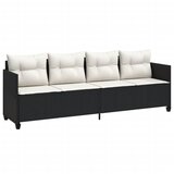  5-dijelna vrtna garnitura od poliratana s jastucima crna 204 x 55 x 70 cm | shoptok.hr