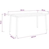  Stol za blagovanje s prirodnim rubom 160 x 80 x 75 cm Prirodna - Prirodna i bijela 160 x 80 x 75 cm Živi rub | shoptok.hr