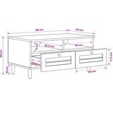  Kava Stol Smeđa i crna 80 x 54 x 40 cm Čvrsto drvo manga | Eponuda.com
