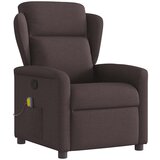 vidaXL Masažni naslanjač temno rjavo blago | Shoptok.si