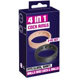 You2Toys 4u1 - set prstenova za penis i testise - 2 dijela (prirodno-crni) | shoptok.hr