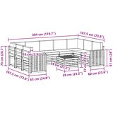 Set vanjskih sofa 10 kom. Prirodna i svjetlosiva | shoptok.hr