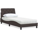 vidaXL Postelja z vzmetnico temno rjava 90x190 cm blago Cene