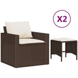  4-dijelni set vrtnih sofa od poliratana s jastucima smeđi | shoptok.hr