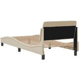 Posteljni okvir z vzglavjem krem 80x200 cm blago | Shoptok.si