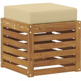  Vanjska stolica klupa s jastukom Prirodna 43 x 43 x 37 cm - Prirodno i bež 40 cm Zatvoren prostor za noge | shoptok.hr