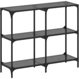 Maison Chic konzolna miza - miza ob steni s črno stekleno površino 98x30x81 cm jeklo, (21785922) Cene