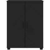 vidaXL Kopalniška omarica z vrati Črna 60 x 35 x 80 cm Konstruiran les | Shoptok.si