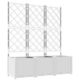  Vrtna saksija 3 pcs Bijeli 120 x 40 x 143 cm Plastika | shoptok.hr