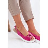 S. BARSKI Women's Suede Sandals With Gold Detail S.Barski GR51-604 Fuchsia | Shoptok.si