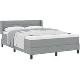 vidaXL Box Spring Krevet s madracem Svjetlosivi 140x190 cm Tkanina, Uzglavlje s Linijama Dizajn Svjetlosivo 140 cm Tkanina Cijene