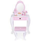 ECO TOYS Toaletni stol za djecu s ogledalom, stolicom i 7 dodataka Slike