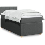  Okvir kreveta s oprugama i madrac tamnosivi 80x200cm od tkanine | shoptok.hr
