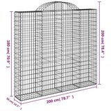  Lučne gabionske košare 2 kom 200x50x180/200cm pocinčano željezo | shoptok.hr