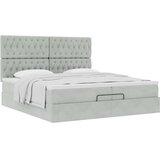 vidaXL okvir kreveta s madracima svijetlosivi 200x200cm baršunasti | shoptok.hr