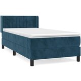 Box spring krevet s madracem tamnoplavi 80 x 200 cm baršunasti | shoptok.hr