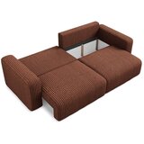 Makamii Raztegljiva/s prostorom za shranjevanje sedežna garnitura iz rebrastega žameta v barvi terakote 252 cm Kona – | Shoptok.si