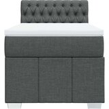 vidaXL Box spring postelja z vzmetnico temno siva 100x200 cm blago | Shoptok.si