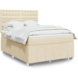 vidaXL Krevet s oprugama i madracem krem 140 x 190 cm od tkanine | shoptok.hr
